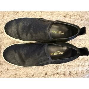 Lafayette 148 Sidney Calf Hair Black Slip On Sneakers EU 38.5